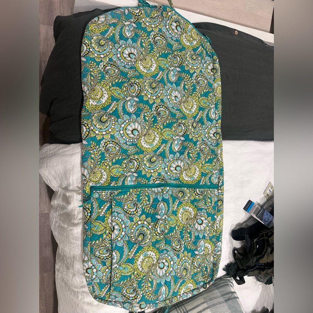 Vera Bradley Garment Bag in Teal and Green